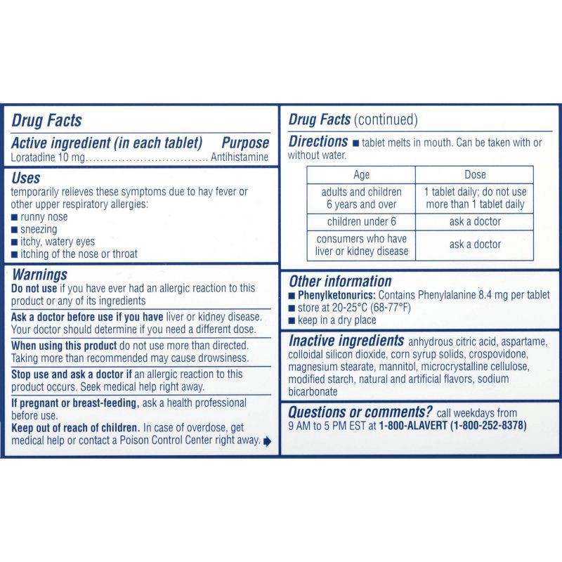 slide 4 of 5, Alavert 24-Hour Allergy Relief Dissolving Tablets - Loratadine - Fresh Mint Flavor - 60ct, 60 ct