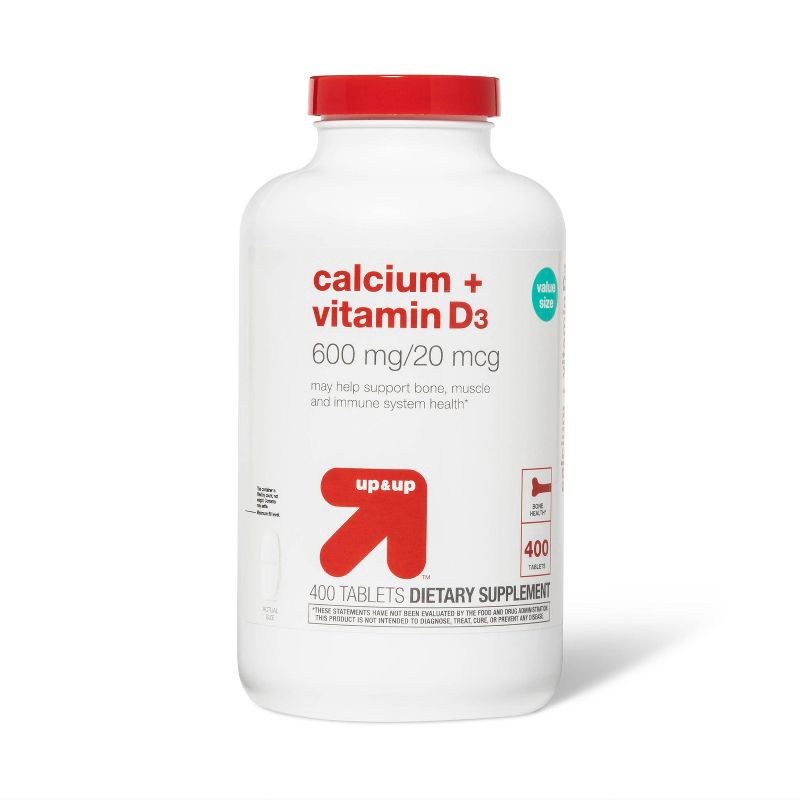 slide 1 of 3, Calcium and Vitamin D3 Dietary Supplement Tablets - 400ct - up&up™, 400 ct