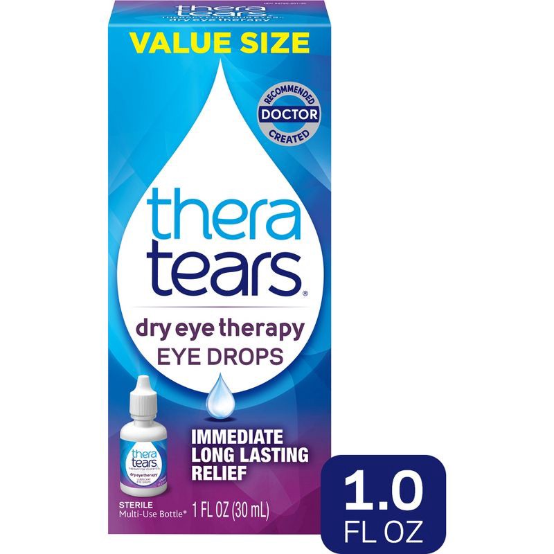 slide 1 of 9, TheraTears Dry Eye Relief Lubricating Eye Drops - 1 fl oz, 1 fl oz