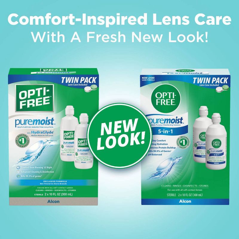 slide 2 of 7, Opti-Free PureMoist Multi-Purpose Disinfecting Contact Lens Solution - 20 fl oz, 20 fl oz