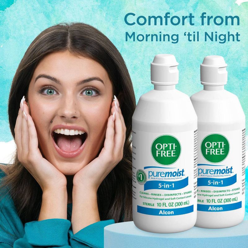 slide 5 of 7, Opti-Free PureMoist Multi-Purpose Disinfecting Contact Lens Solution - 20 fl oz, 20 fl oz