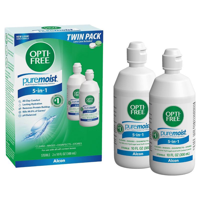 slide 1 of 7, Opti-Free PureMoist Multi-Purpose Disinfecting Contact Lens Solution - 20 fl oz, 20 fl oz