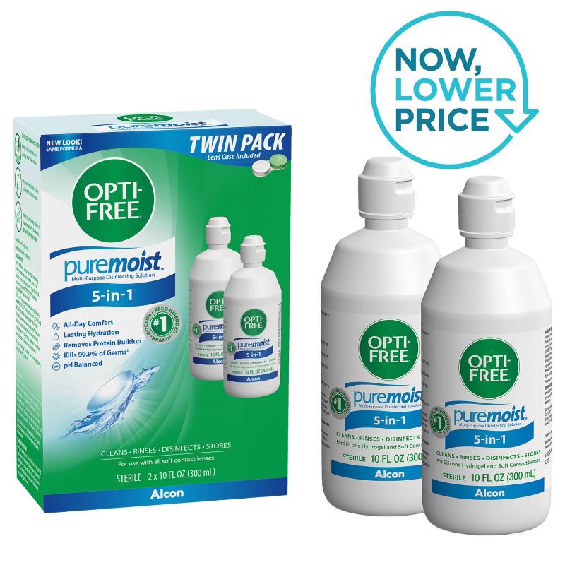 slide 7 of 7, Opti-Free PureMoist Multi-Purpose Disinfecting Contact Lens Solution - 20 fl oz, 20 fl oz