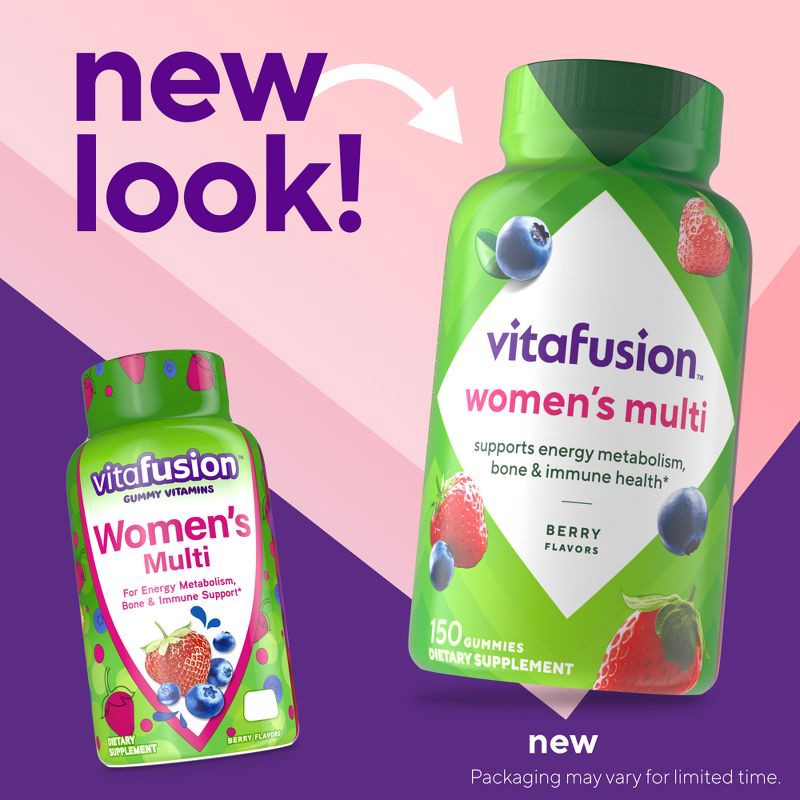 slide 9 of 11, Vitafusion Women's Multivitamin Gummies - Berry - 150ct, 150 ct