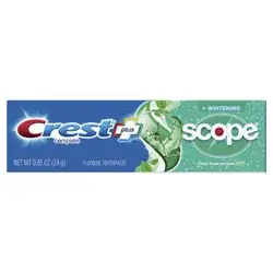 Crest + Scope Complete Whitening Toothpaste, Minty Fresh - Trial Size - 0.85 oz