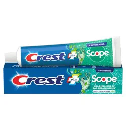 Crest + Scope Complete Whitening Toothpaste, Minty Fresh - Trial Size - 0.85 oz