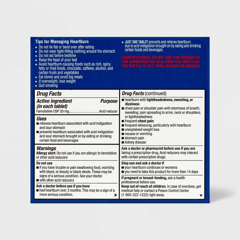 slide 3 of 6, Famotidine 20mg Maximum Strength Acid Reducer Tablets - 50ct - up&up™, 20mg, 50 ct