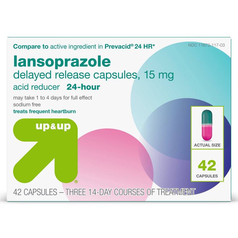 slide 7 of 7, Lansoprazole 15mg Acid Reducer Delayed Release Capsules - 42ct - up&up™, 42 ct; 15 mg