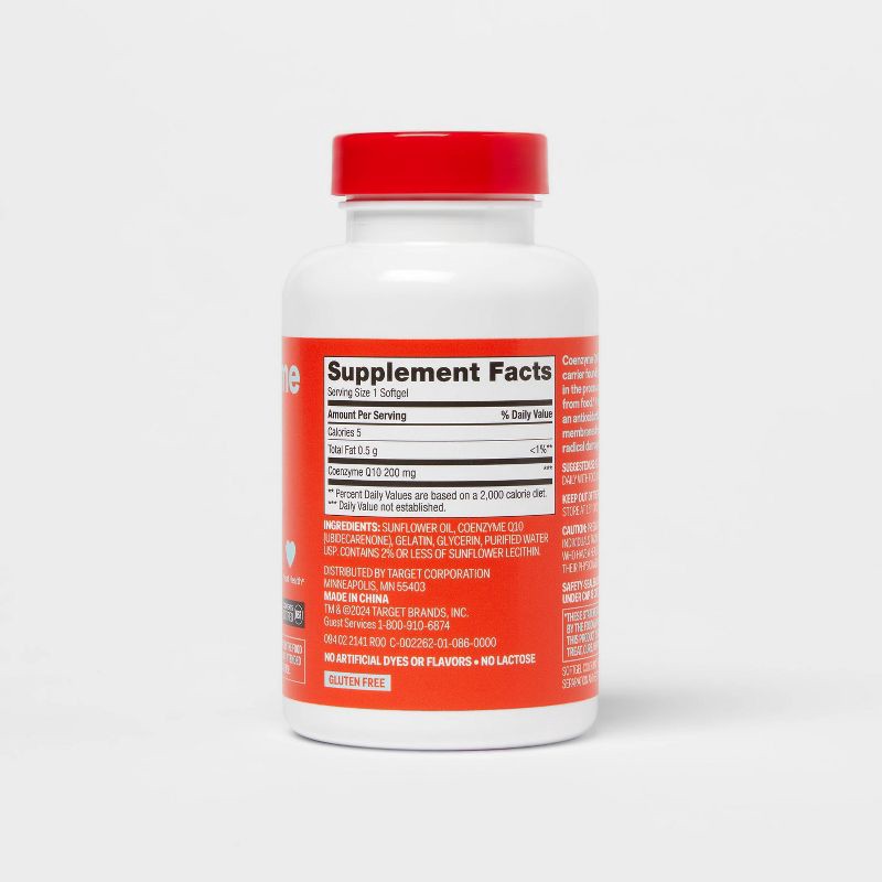 slide 3 of 5, Coenzyme Q10 200mg Supplement Softgels - 120ct - up&up™, 120 ct; 200 mg
