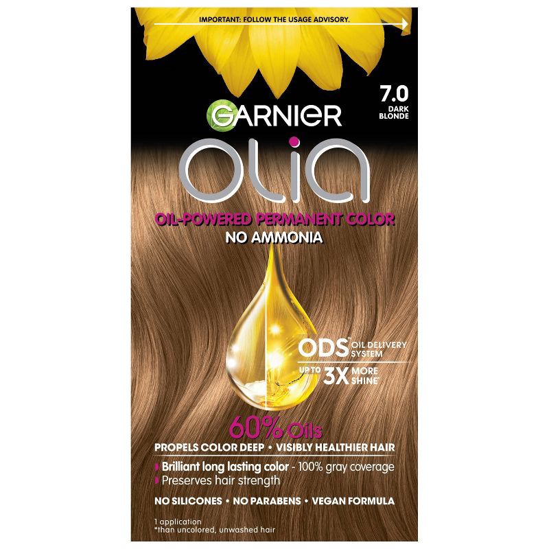 slide 1 of 6, Garnier Olia Oil Permanent Hair Color - 7.0 Dark Blonde - 1 kit - 6.3 fl oz, 6.3 fl oz