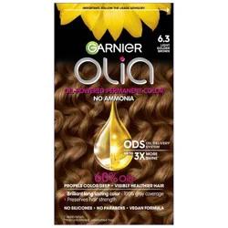 Garnier Olia Brilliant Color - 6.3 Light Golden Brown - 6.3 fl oz: Ammonia-Free, Paraben-Free, Vegan, Permanent Hair Color