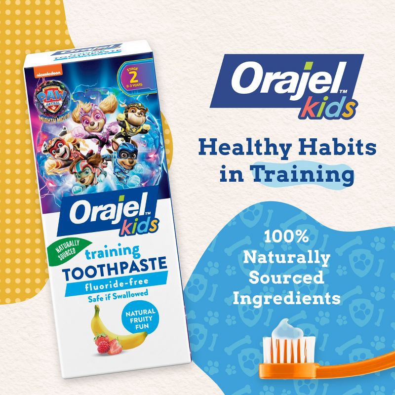 slide 3 of 11, Orajel Kids Paw Patrol Fluoride-Free Training Toothpaste - Fruity Fun - 1.5oz, 1.5 oz