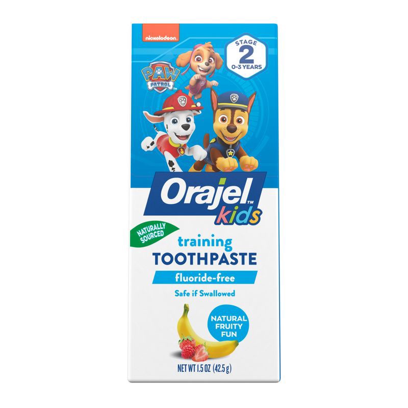 slide 11 of 11, Orajel Kids Paw Patrol Fluoride-Free Training Toothpaste - Fruity Fun - 1.5oz, 1.5 oz