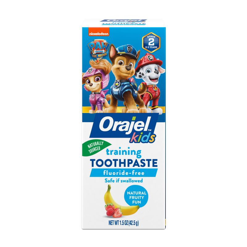 slide 1 of 11, Orajel Kids Paw Patrol Fluoride-Free Training Toothpaste - Fruity Fun - 1.5oz, 1.5 oz