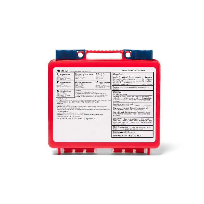 slide 3 of 3, Travel First Aid Kit - 70pc - up & up, 70 ct