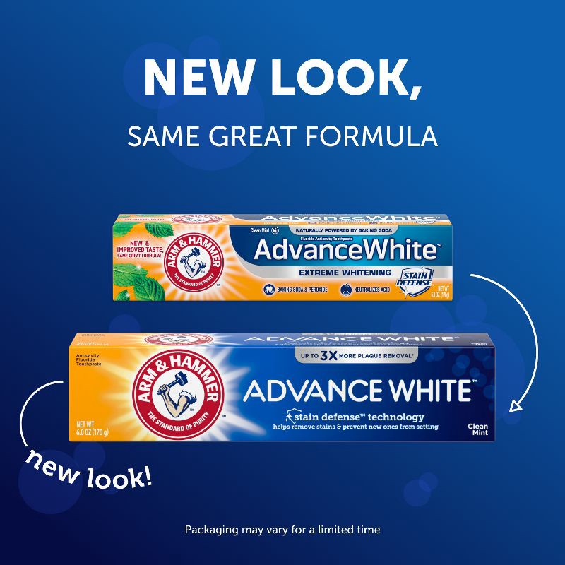 slide 3 of 17, ARM & HAMMER Advance White Extreme Whitening Toothpaste - Clean Mint - 6oz, 6 oz