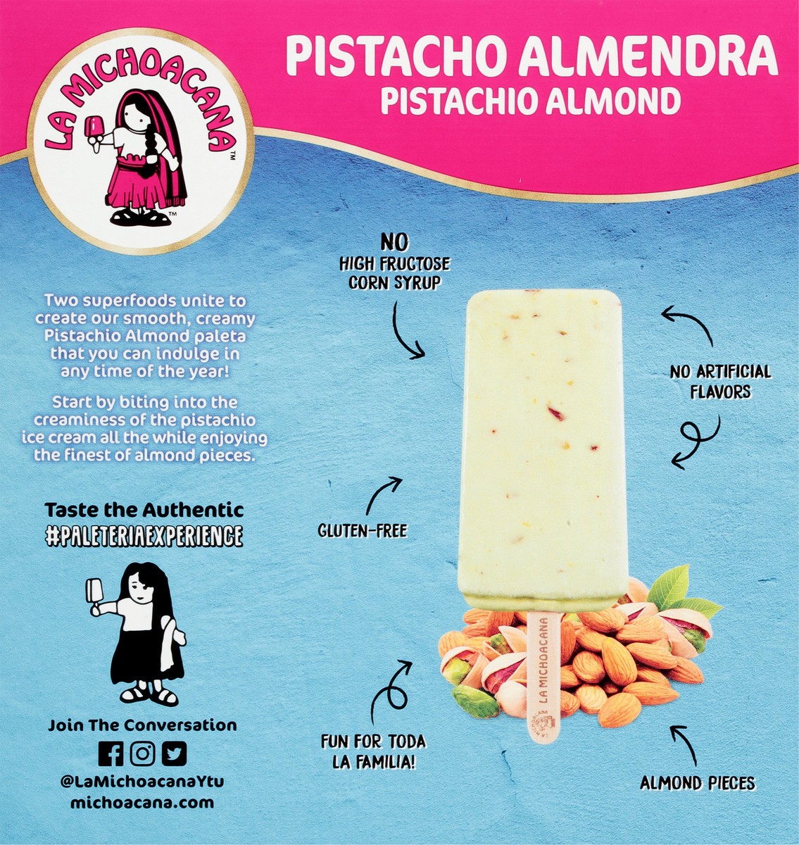slide 5 of 9, Helados Mexico Pistachio Almond Ice Cream Bars 6 ea, 6 ct