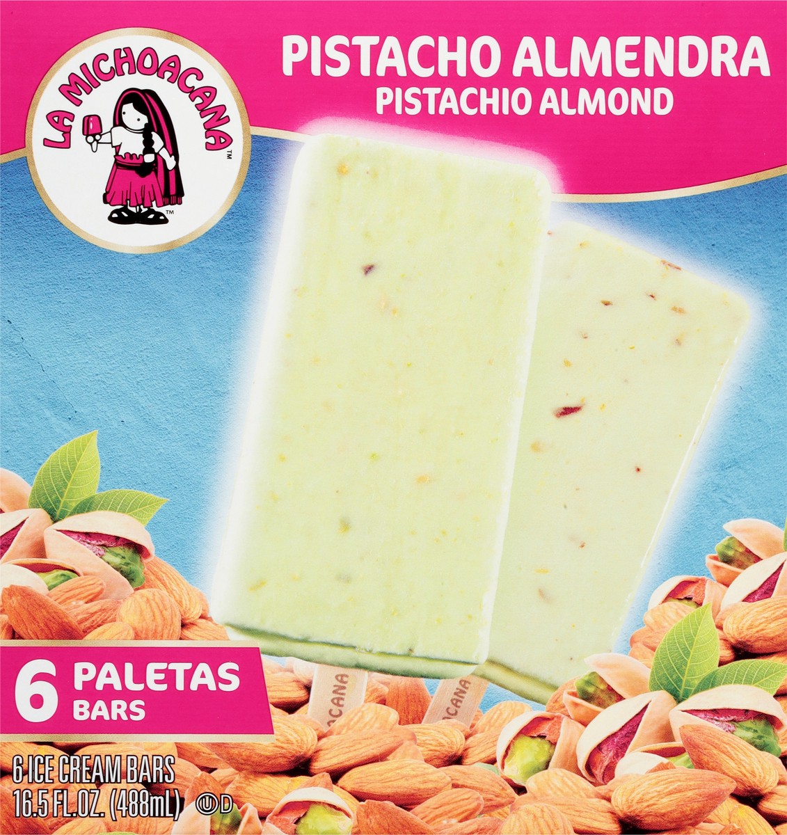 slide 4 of 9, Helados Mexico Pistachio Almond Ice Cream Bars 6 ea, 6 ct