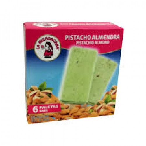 slide 1 of 1, La Michoacana Pistachio Almendra Ice Cream Bars, 6 ct