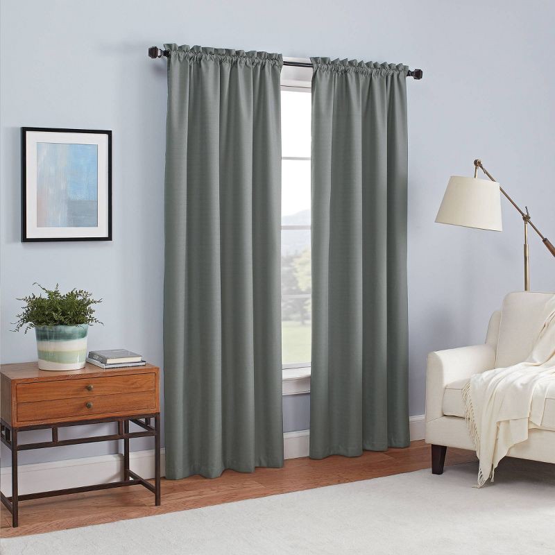 slide 4 of 9, 42"x84" Eclipse Blackout Braxton Thermaback Window Curtain Panel Gray, 1 ct