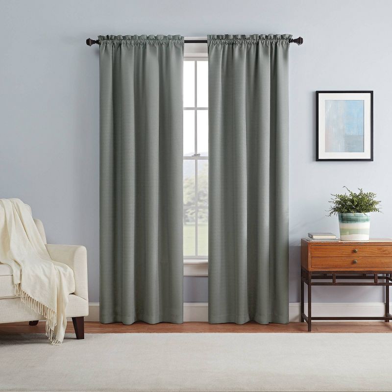 slide 1 of 9, 42"x84" Eclipse Blackout Braxton Thermaback Window Curtain Panel Gray, 1 ct