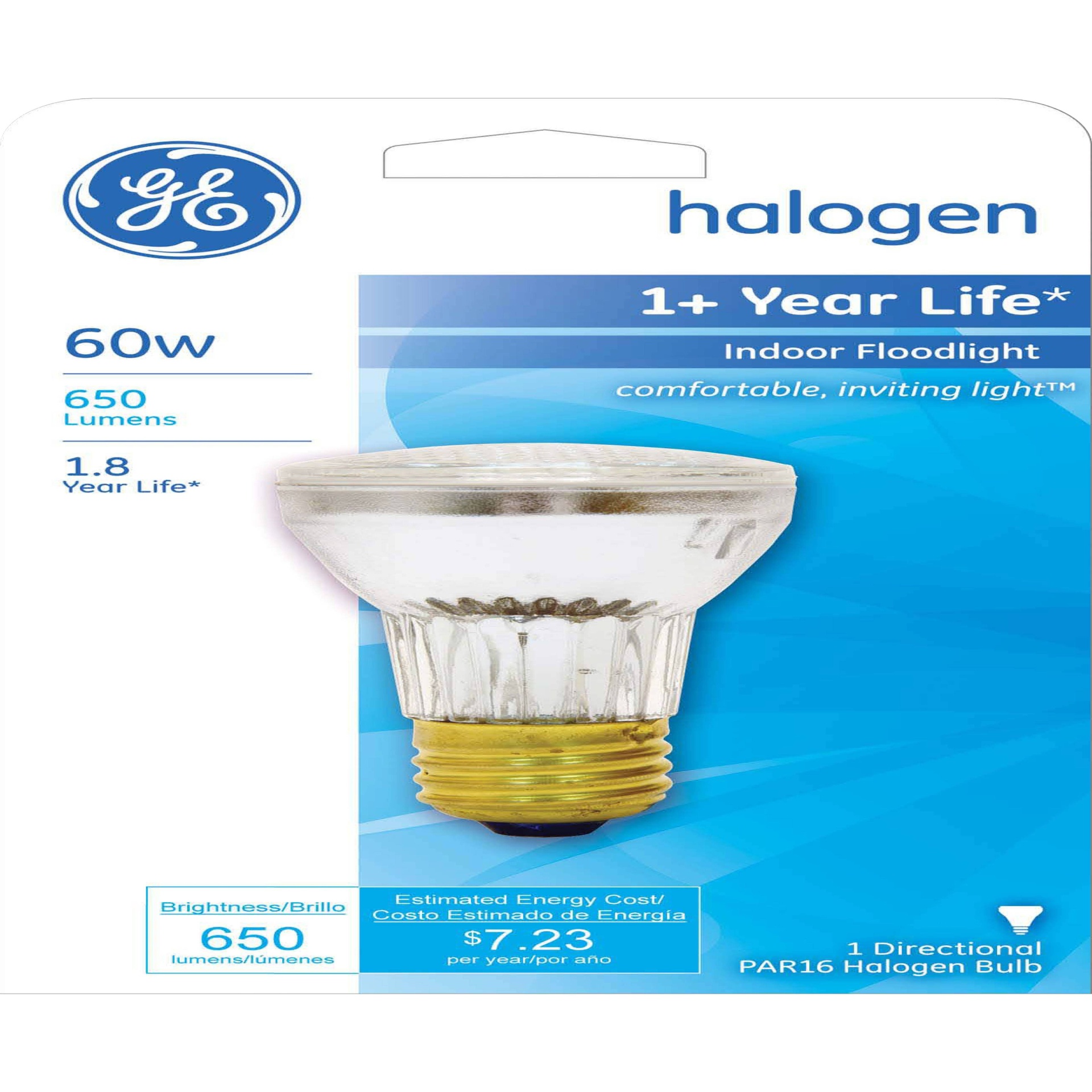 slide 1 of 3, GE Household Lighting GE 60w Halogen Light Bulb PAR16 White, 1 ct