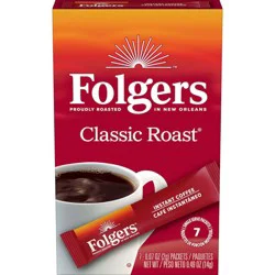 Folgers Classic Roast Box of Instant Medium Roast Coffee Packets - 7ct/0.07oz
