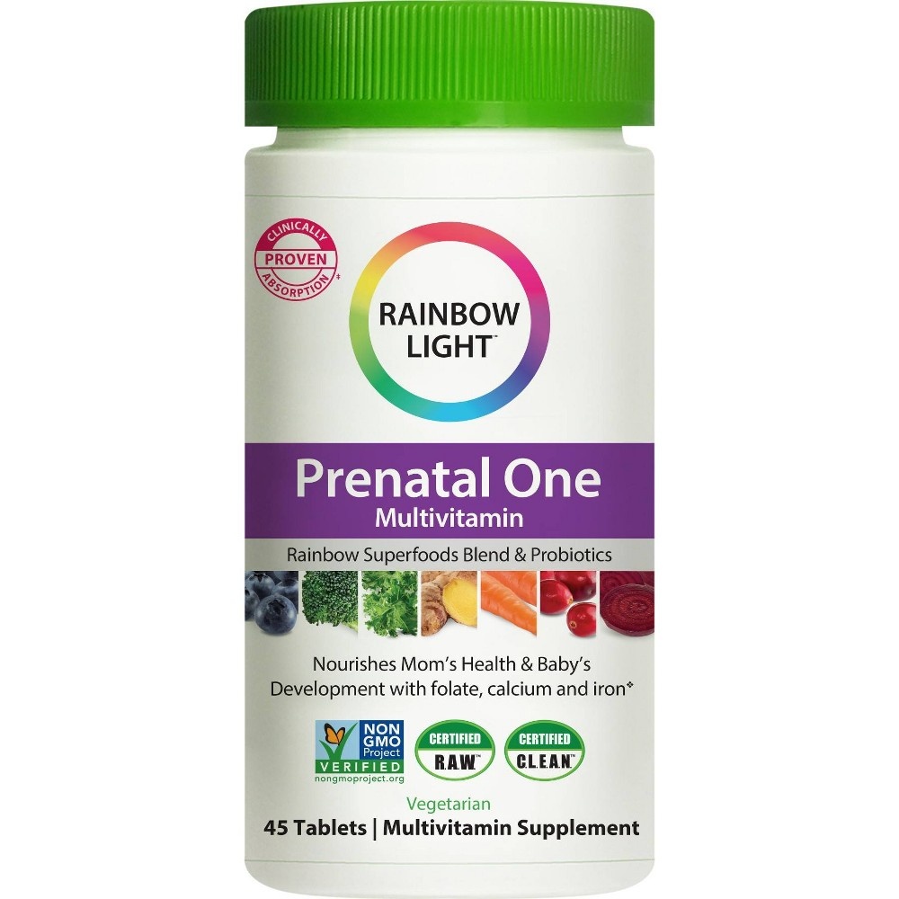 slide 4 of 6, Rainbow Light Prenatal One Plus Superfoods & Probiotics Multivitamin Tablets - 45ct, 45 ct
