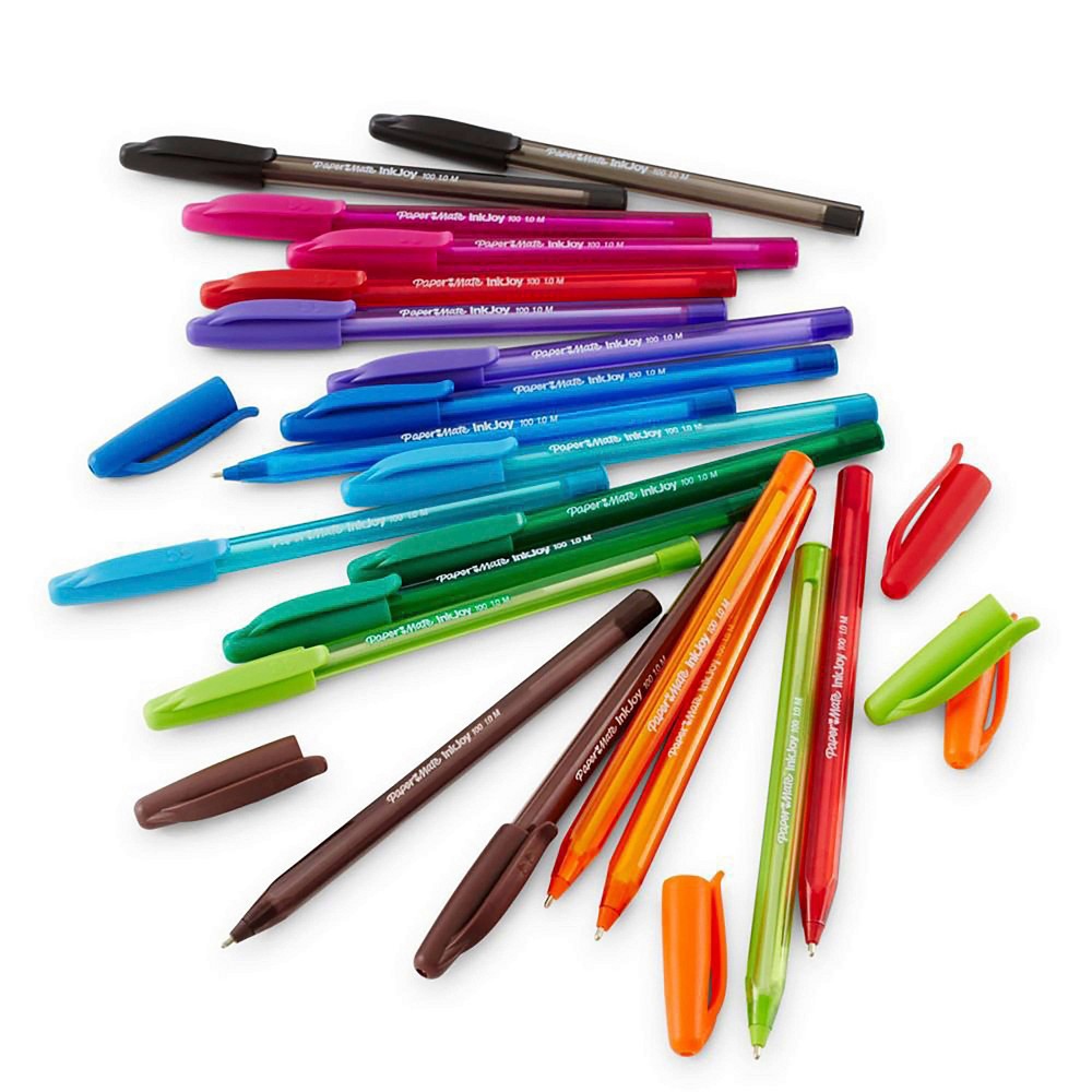 slide 4 of 7, Paper Mate Ink Joy 100ST Ballpoint Pens 1.00mm Medium Tip Multicolored, 18 ct