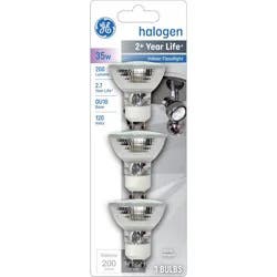 GE Household Lighting GE 35w 3pk GU10 Halogen Light Bulb White