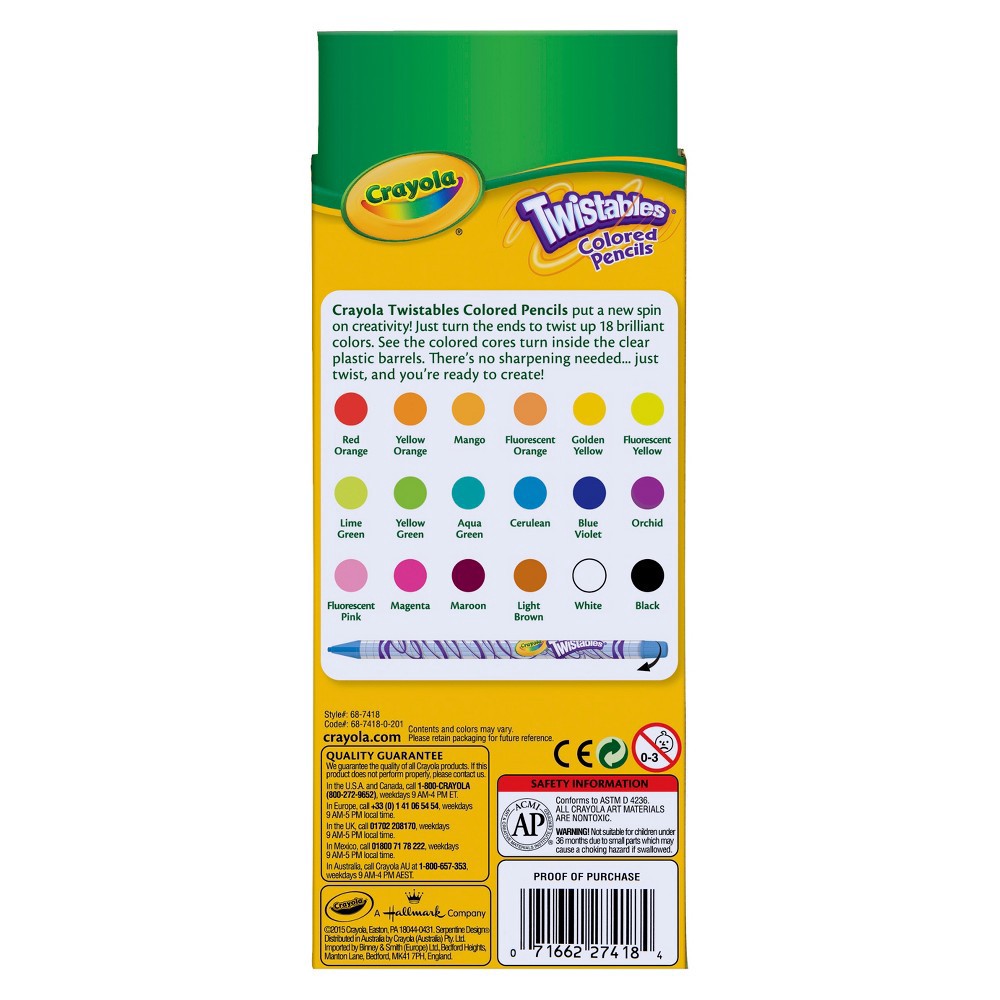 slide 4 of 4, Crayola Twistable Colored Pencils 18ct, 18 ct
