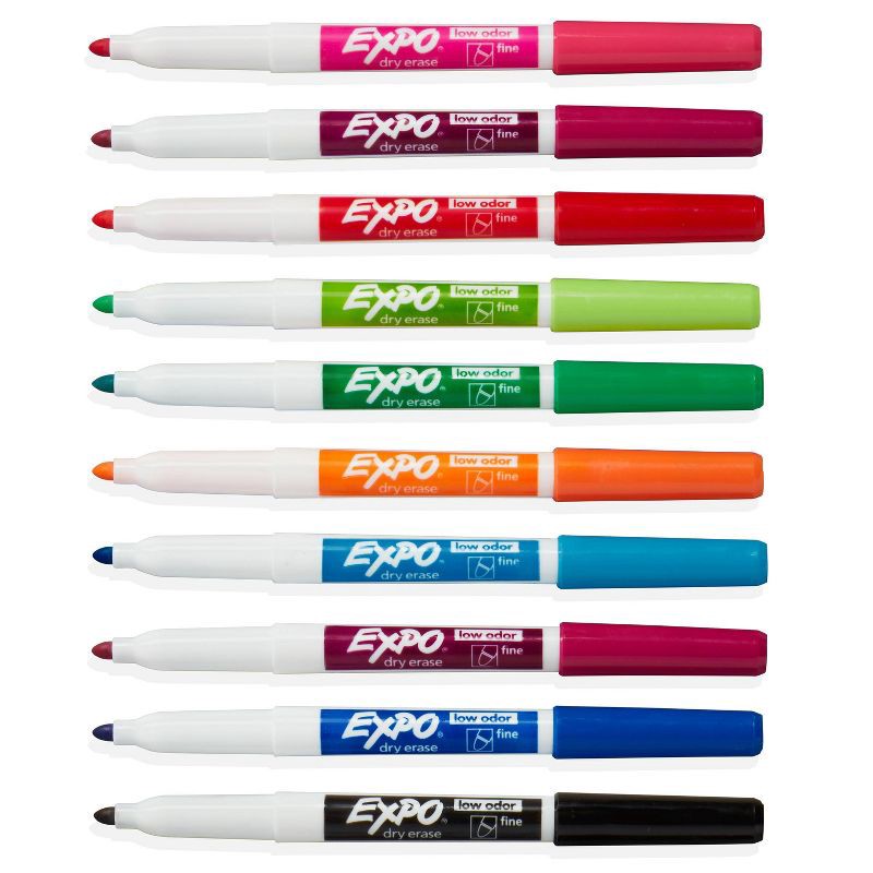 slide 3 of 8, Expo 10pk Dry Erase Markers Fine Tip Multicolored, 10 ct