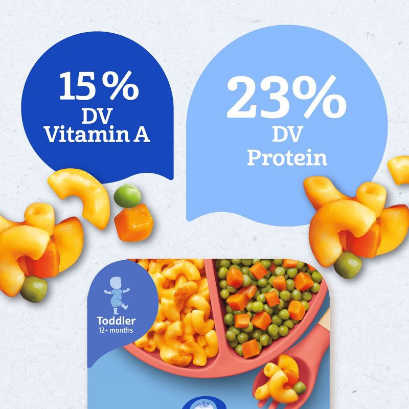 slide 3 of 8, Gerber Toddler Food Meals Macaroni & Cheese with Seasoned Peas and Carrots - 6.6oz​, 6.6 oz