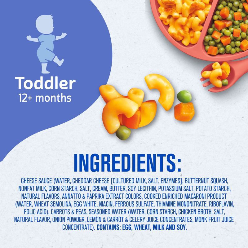slide 8 of 8, Gerber Toddler Food Meals Macaroni & Cheese with Seasoned Peas and Carrots - 6.6oz​, 6.6 oz