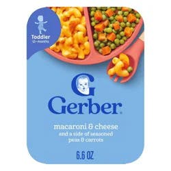 Gerber Toddler Food Meals Macaroni & Cheese with Seasoned Peas and Carrots - 6.6oz