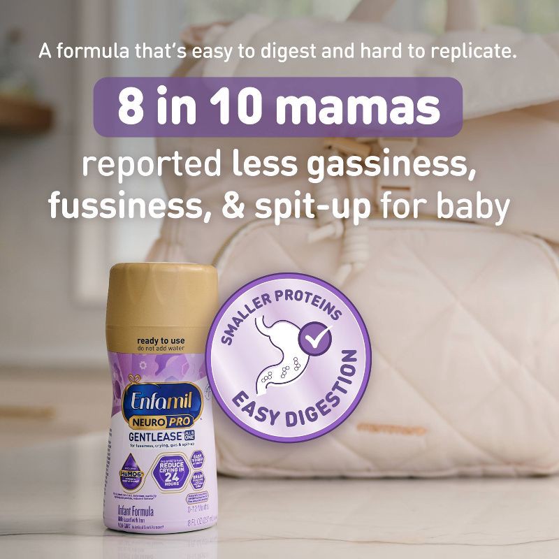 slide 2 of 13, Enfamil Gentlease Ready to Use Bottles - 8 fl oz Each/6ct, 6 ct; 8 fl oz