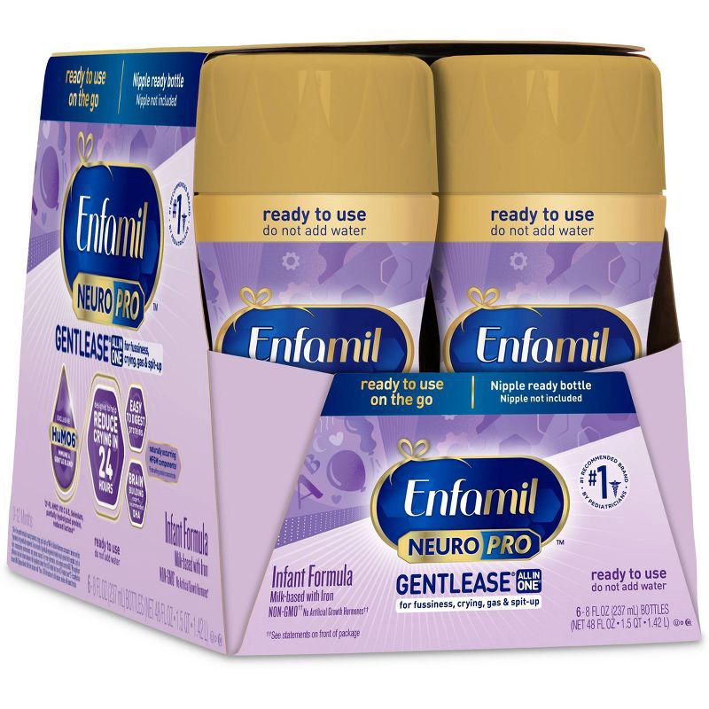 slide 12 of 13, Enfamil Gentlease Ready to Use Bottles - 8 fl oz Each/6ct, 6 ct; 8 fl oz