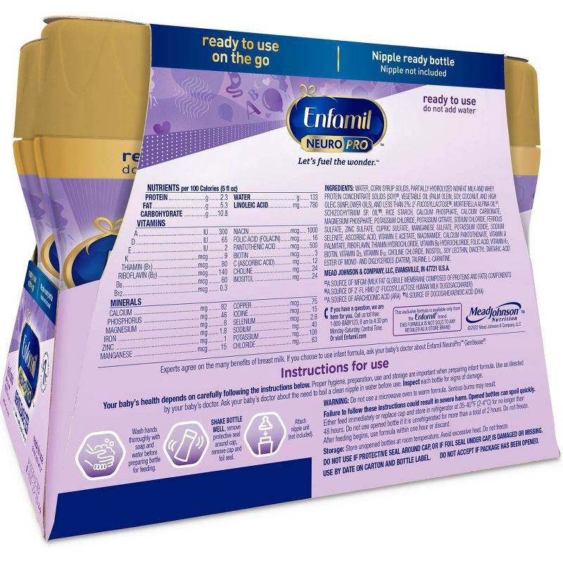 slide 13 of 13, Enfamil Gentlease Ready to Use Bottles - 8 fl oz Each/6ct, 6 ct; 8 fl oz