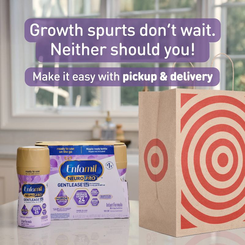 slide 9 of 13, Enfamil Gentlease Ready to Use Bottles - 8 fl oz Each/6ct, 6 ct; 8 fl oz