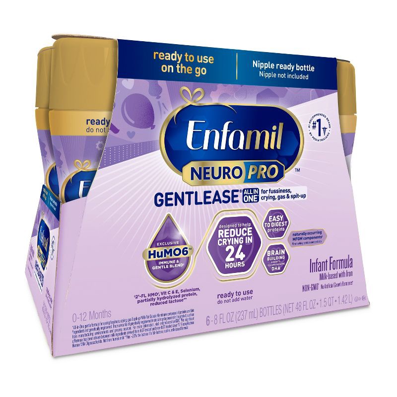 slide 1 of 13, Enfamil Gentlease Ready to Use Bottles - 8 fl oz Each/6ct, 6 ct; 8 fl oz