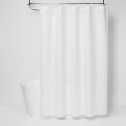 Waffle Weave Shower Curtain White - Room Essentials™: Polyester & Cotton, Machine Washable, Dobby Texture