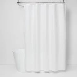 Waffle Weave Shower Curtain White - Room Essentials™: Polyester & Cotton, Machine Washable, Dobby Texture