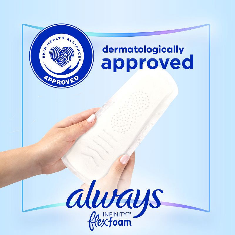 slide 7 of 11, Always Infinity FlexFoam Pads without Wings - Super Absorbency - Unscented - Size 2 - 32ct, 2 x 32 ct