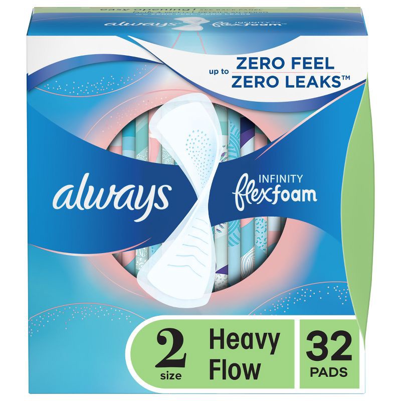 slide 1 of 11, Always Infinity FlexFoam Pads without Wings - Super Absorbency - Unscented - Size 2 - 32ct, 32 ct