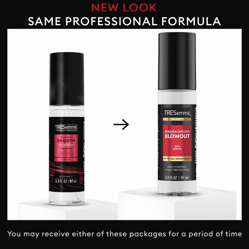 slide 2 of 7, Tresemme Weightless Silk Serum for Intense Salon-Level Shine Keratin Smooth with Heat Protection and Frizz Control - 3.3oz, 3.3 oz