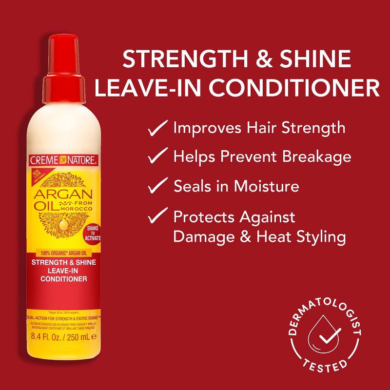 slide 3 of 7, Creme of Nature Strength & Shine Leave-In Conditioner with Argan Oil - 8.4 fl oz, 8.4 fl oz