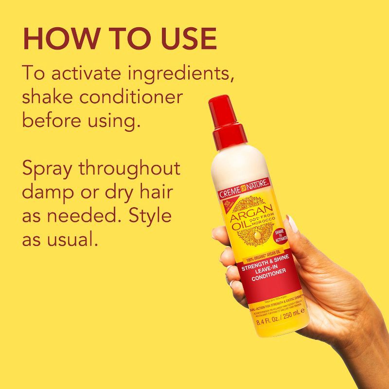 slide 6 of 7, Creme of Nature Strength & Shine Leave-In Conditioner with Argan Oil - 8.4 fl oz, 8.4 fl oz