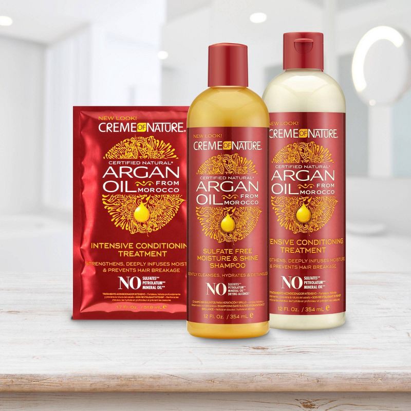 slide 6 of 8, Creme of Nature Moisture & Shine Shampoo with Argan Oil - 12 fl oz, 12 fl oz