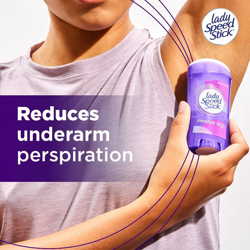 slide 4 of 8, Lady Speed Stick Invisible Dry Antiperspirant Deodorant - Shower Fresh - 2.3oz/2pk, 2.3 oz, 2 ct