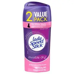 Lady Speed Stick Invisible Dry Antiperspirant & Deodorant for Women - Shower Fresh - Trial Size - 2.3oz/2pk